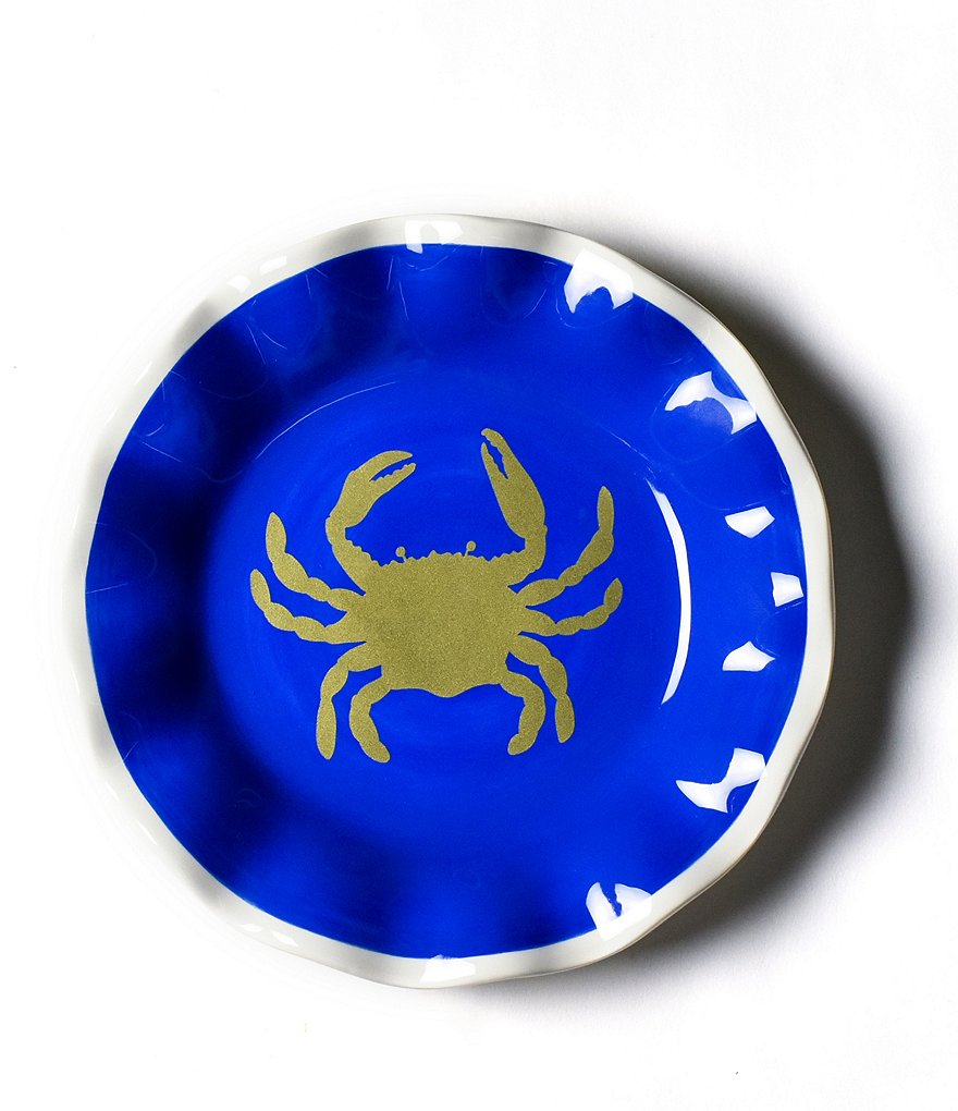 Coton Colors Crab Ruffle Salad Plates Set of 4
