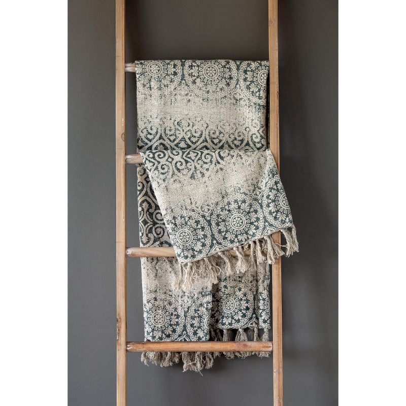 Park Hill Collection Vintage Printed Linen Throw, Indigo