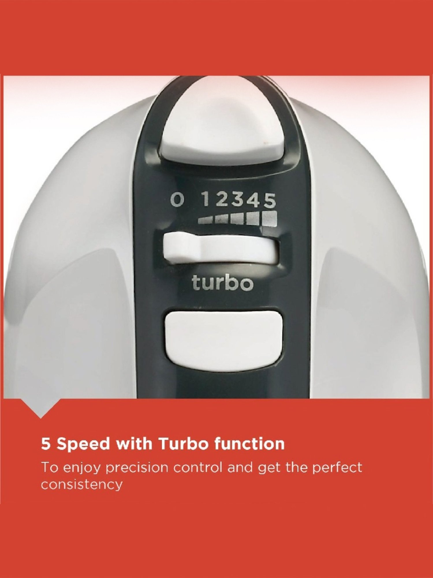 BLACK+DECKER M700 Hand Mixer 300W with 5 Speed Control function (White)