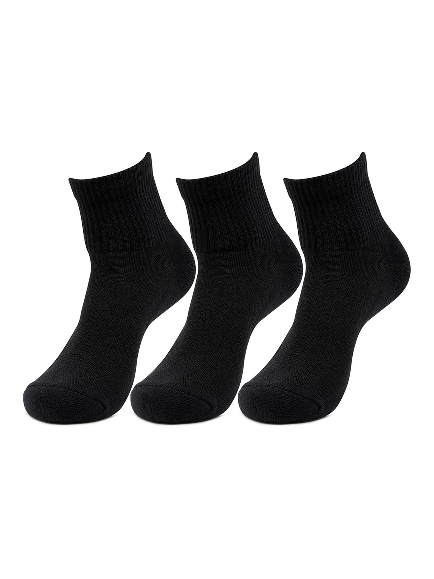 Bonjour Black Self Design Socks - Pack of 3