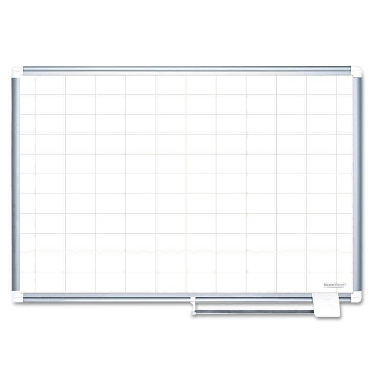 MasterVision MA0593830 Grid Planning Board, 48X36, 2X3 Inch Grid, White/Silver
