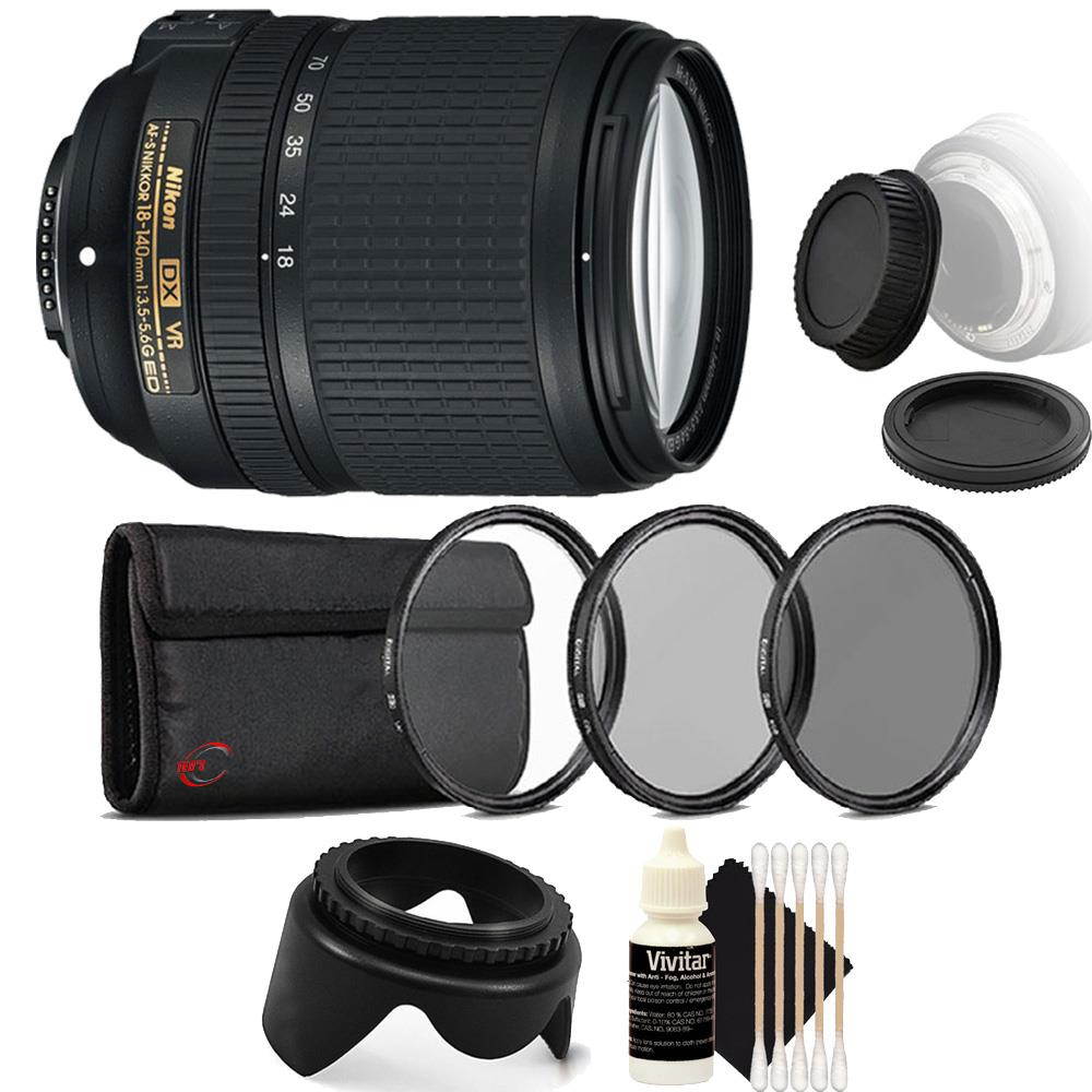 Nikon AF-S DX NIKKOR 18-140mm f/3.5-5.6G ED Lens Lens  + UV CPL Filter Kit Deluxe Accessories for Nikon D5600 D5300