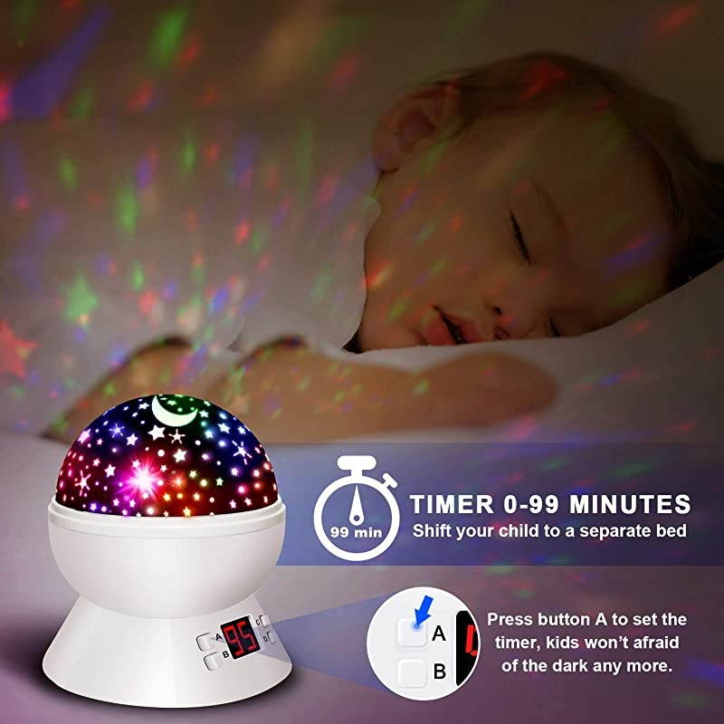Lights for Kids Star Projector with Timer for Baby Boys and Girls
