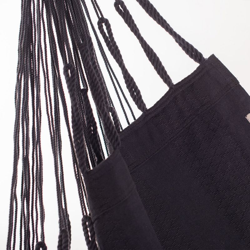 La Siesta HAL18-X9 Habana Organic Cotton Comfort Size Indoor Outdoor Hammock Chair with 43 Inch Bamboo Spreader Bar, Onyx