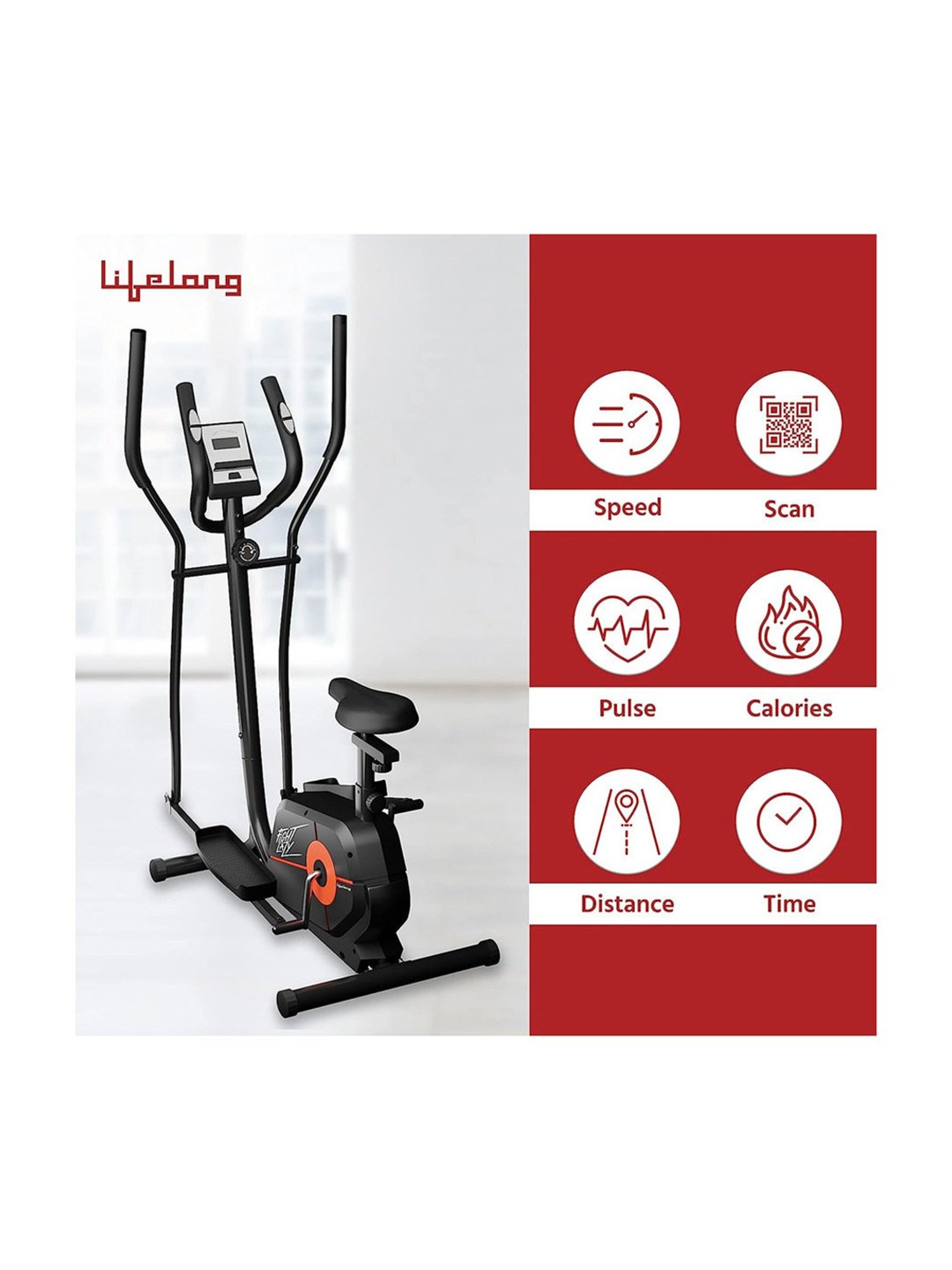 Lifelong Elliptical Cross Exercise Bike (Black) Size - One Size