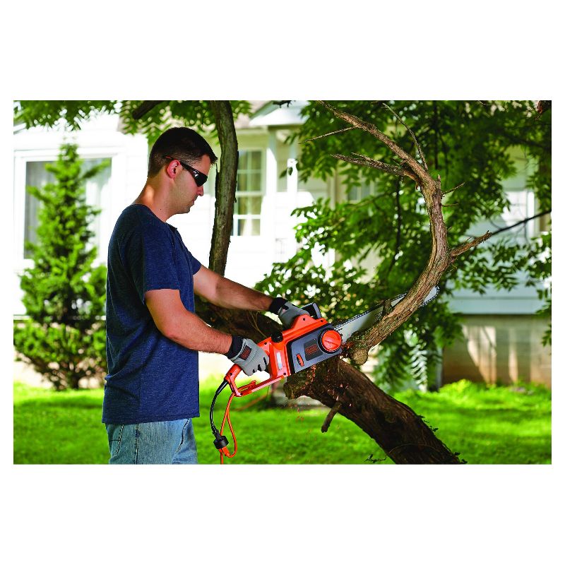BLACK+DECKER 12" 120V AC Corded Chainsaw with Tool Free Tensioning - Orange Sorbet