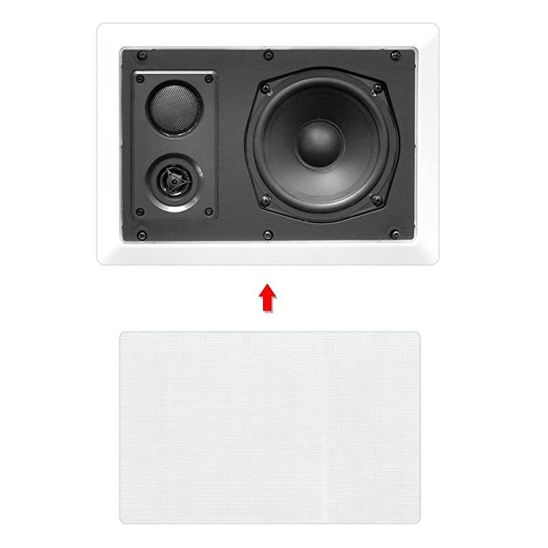 In-Wall / In-Ceiling Dual 5.25'' Enclosed Speaker Systems, 2-Way Flush Mount Stereo Speakers (Pair)