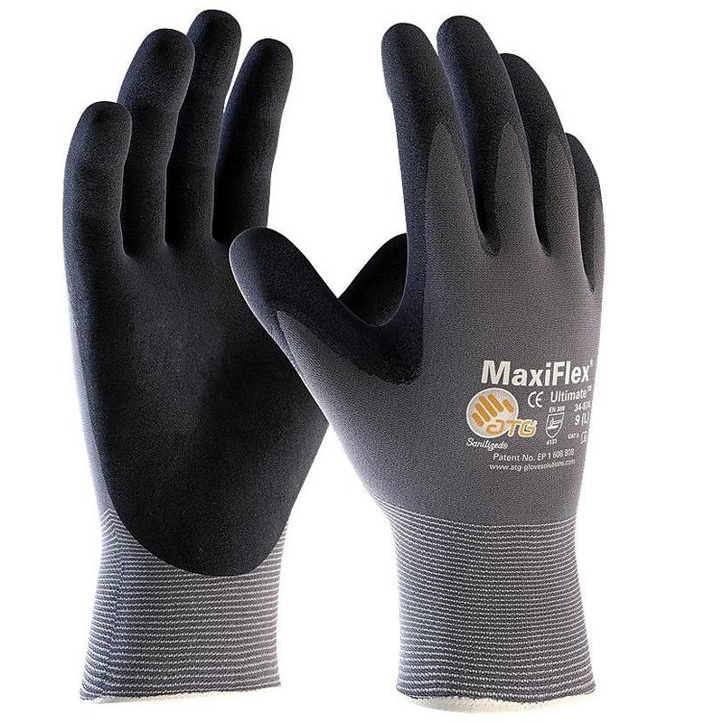 MaxiFlex Ultimate Nitrile Gloves, Gray/Black 34-874/M