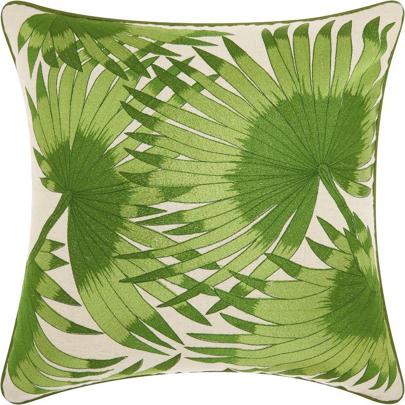 Green Palm Leaves Throw Pillow Green - Mina Victory