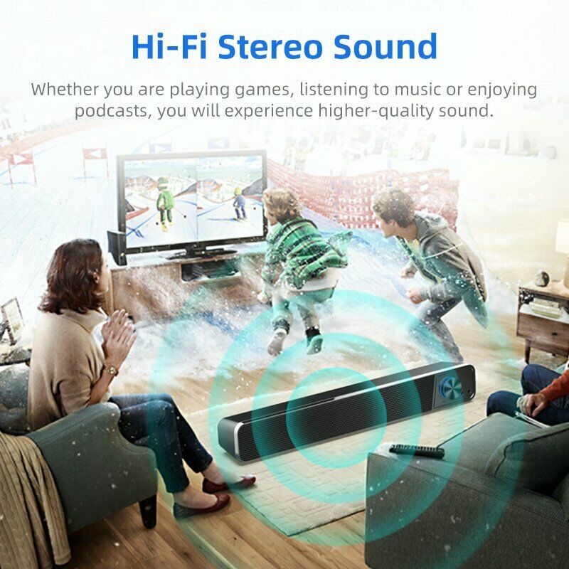 TV Speaker Home Theater Soundbar Bluetooth Wireless Sound Bar Speaker System Aux