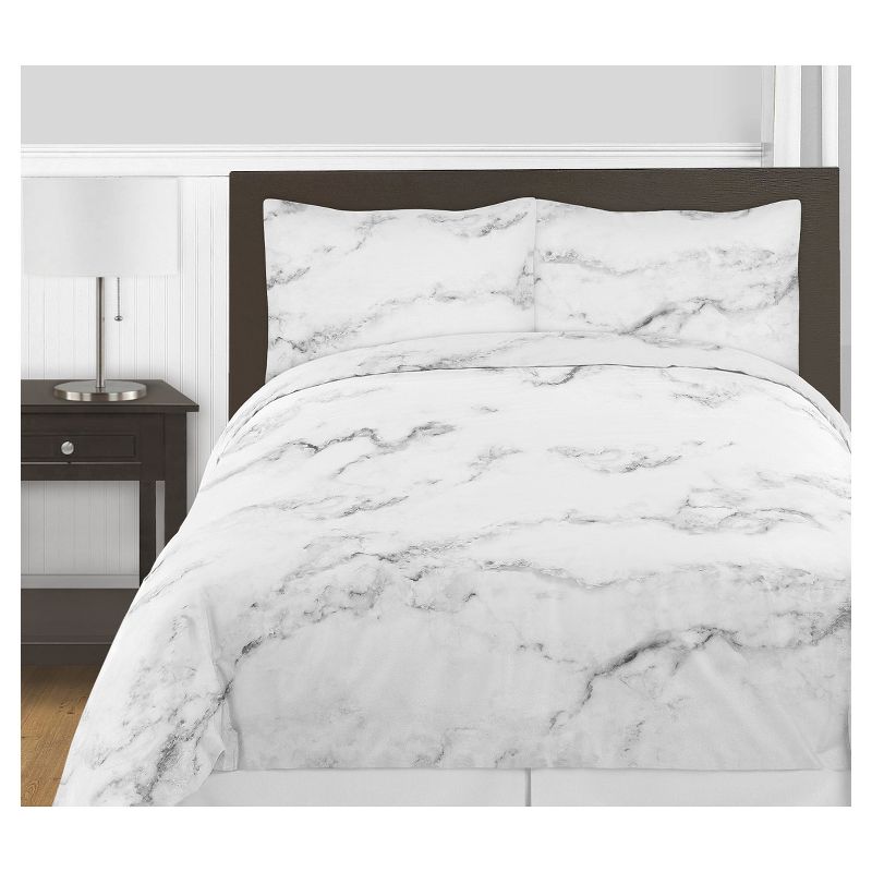 Black & White Marble Comforter Set (Full/Queen) - Sweet Jojo Designs