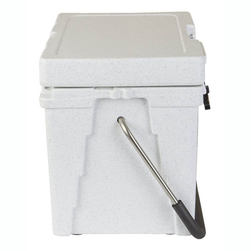 Sub Z 23 Quart Outdoor Camping Beverage Cooler w/ Stainless Steel Handle, White