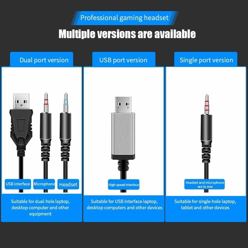 2 PCS G58 Head-Mounted Gaming Wired Headset with Microphone, Cable Length: about 2m, Color:Black