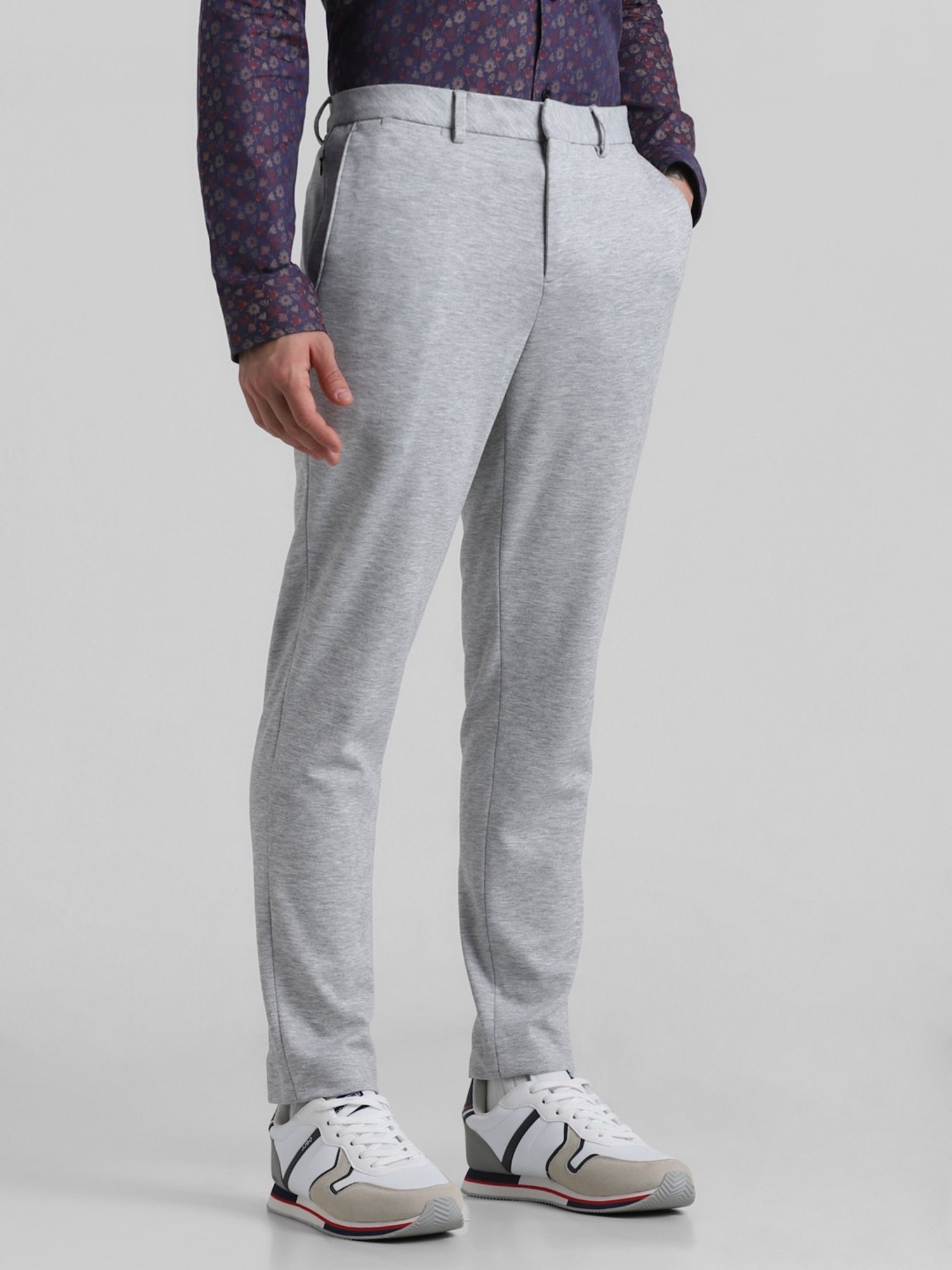 Jack & Jones Light Grey Slim Fit Trousers