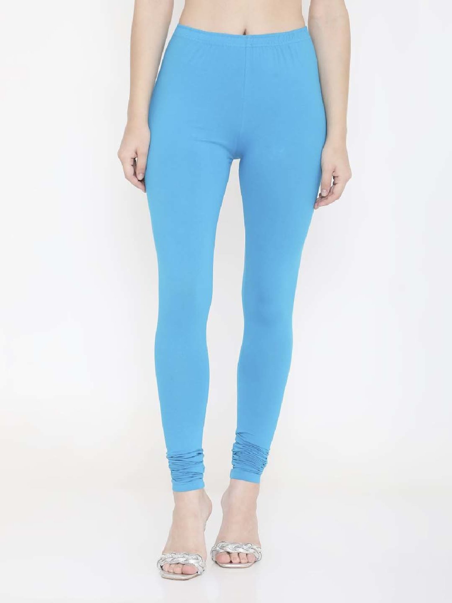FEELINGS Blue Plain Churidar Leggings