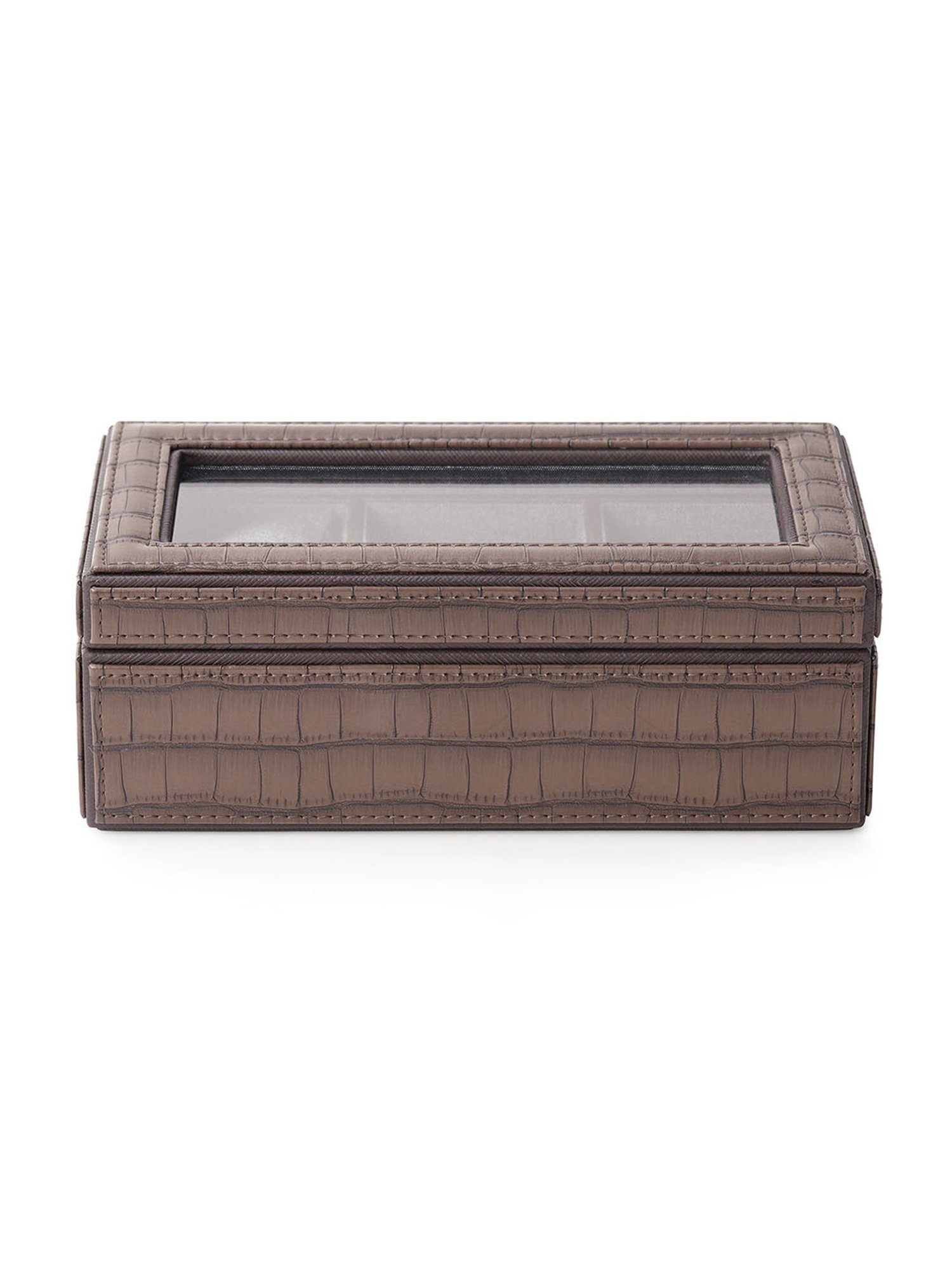 Pure Home and Living Brown Leather Watch Organiser