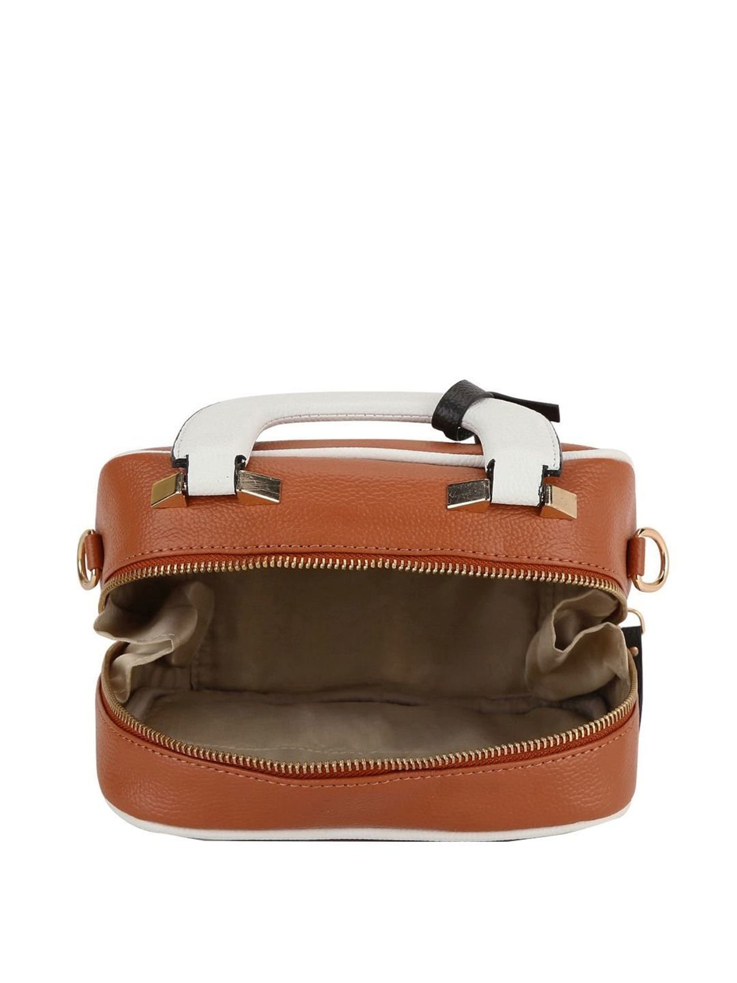 KLEIO Tan Solid Medium Handbag