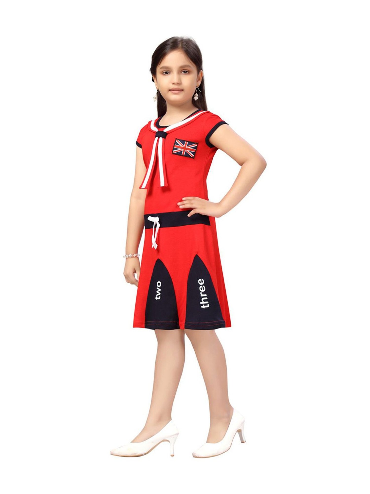 Aarika Kids Red Printed Dress