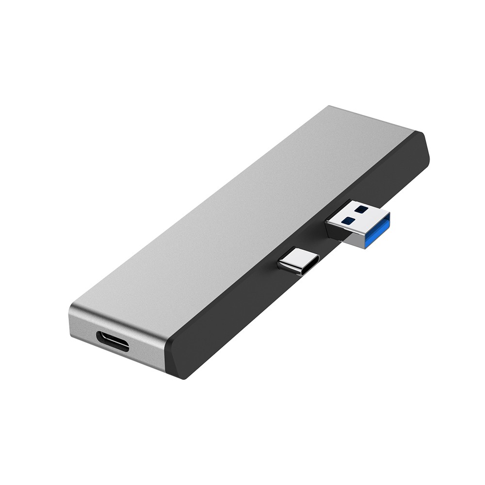 6 in1 USB 3.0 Type-C HUB to USB 3.0x2+SD+Micro SD+HD+Type-C Converter Adapter Card Reader Replacement for Surface Pro 7 Silver