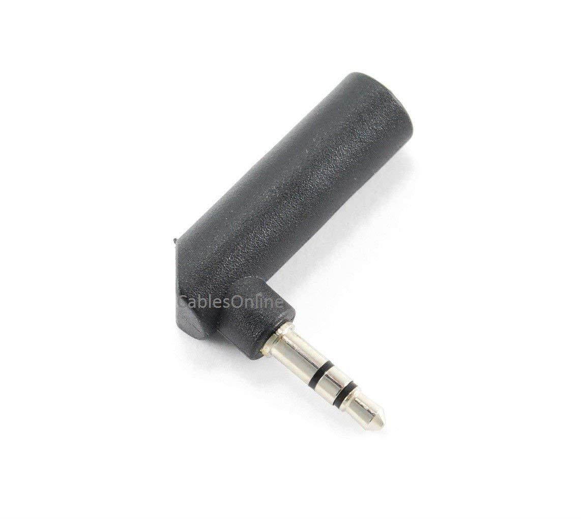 CablesOnline Right-Angle 3.5mm Stereo Male to Female Audio Adapter, 5-PACK (GC-215-5)