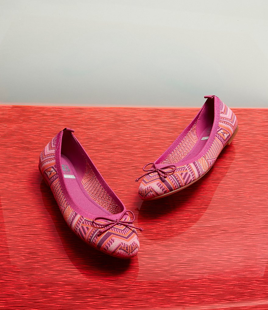 GB Bigg-Starr-A Tribal Print Flyknit Washable Ballet Flats