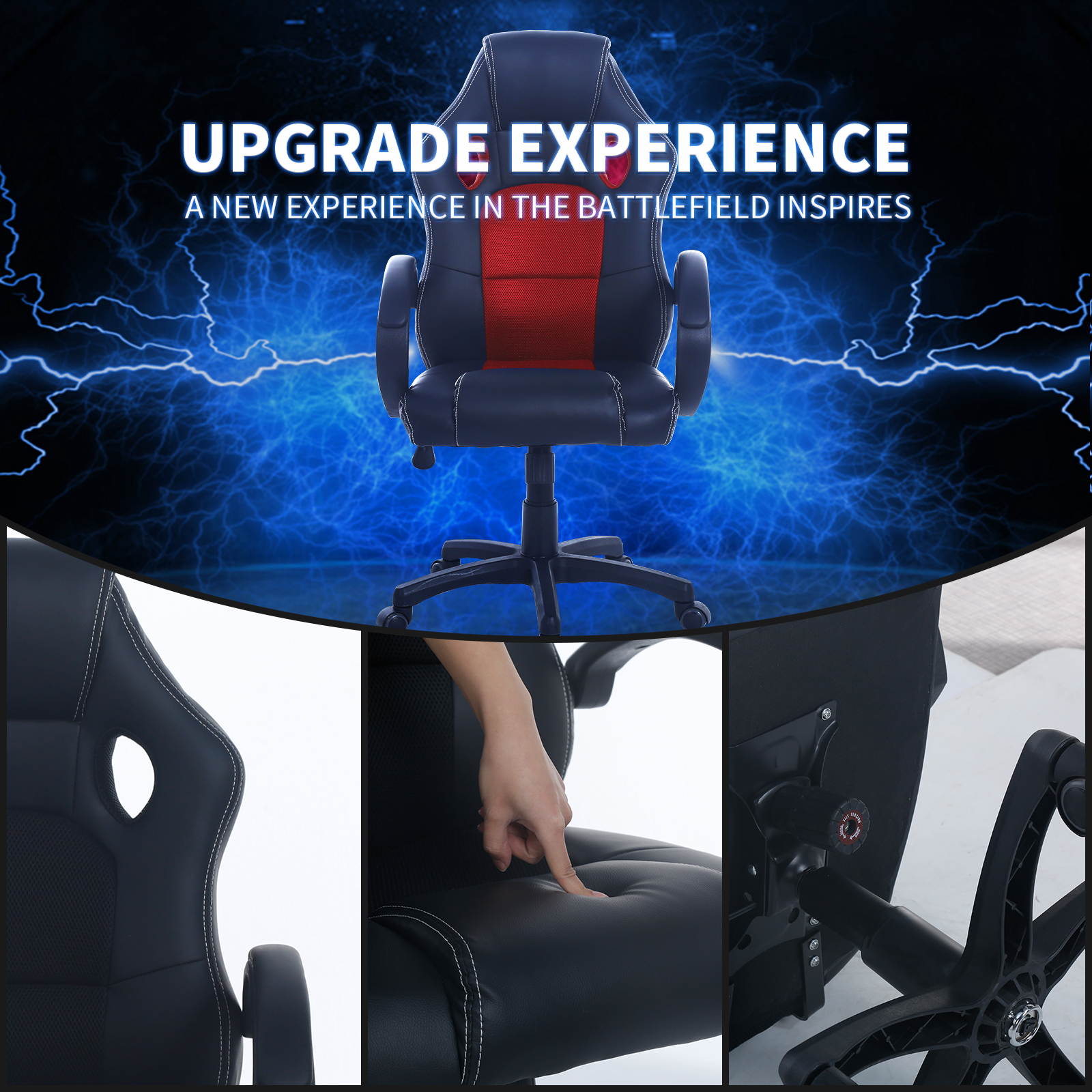 Modern Gaming Chair for Kids Boys Girls Teens High Back Ergonomic Swivel Racing Computer Chair, Height Adjustable,Office Chair PC Gaming Chair Cheap Desk Chair Ergonomic PU Leather Executive Computer