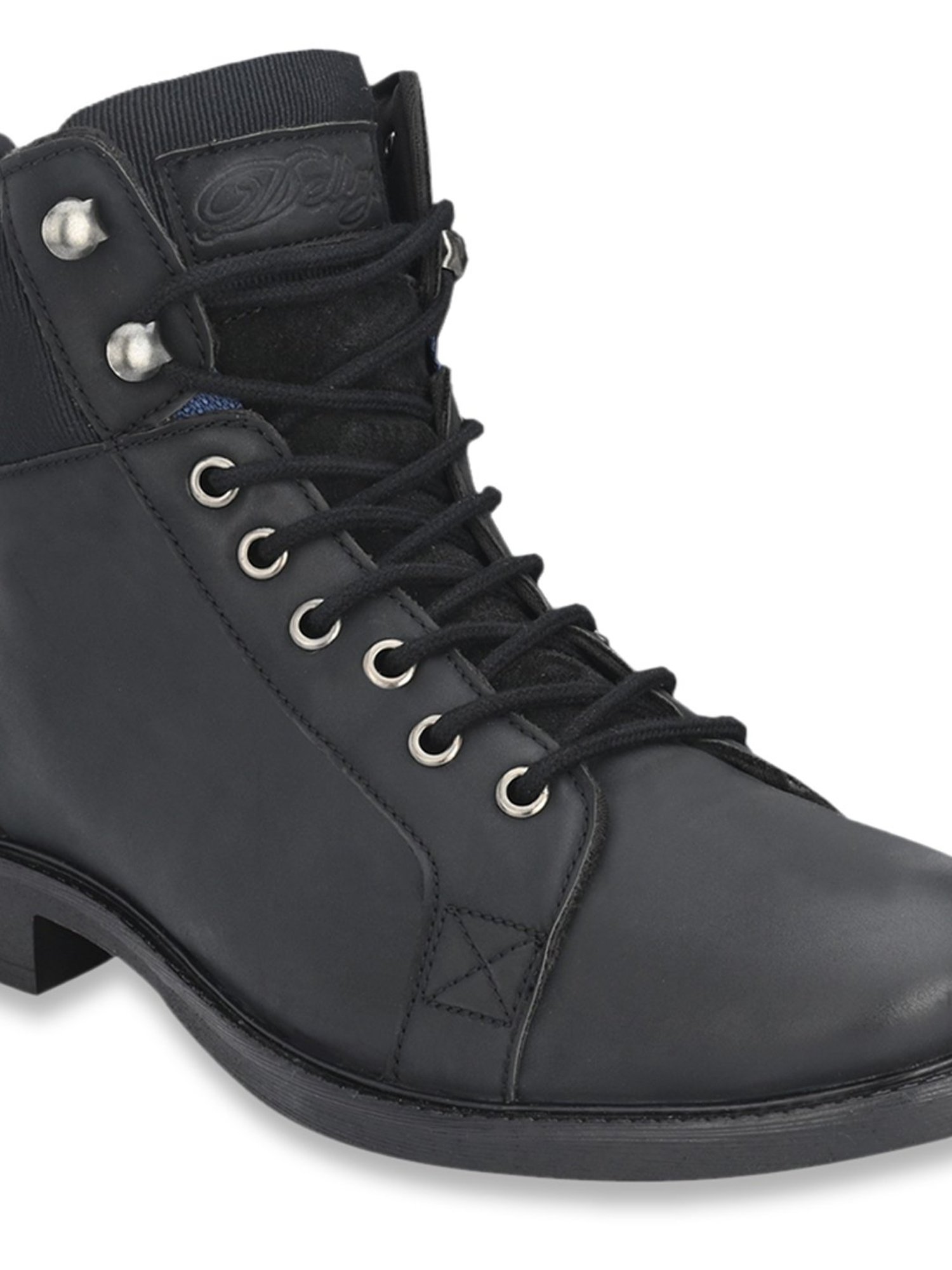 Delize Men's Black Biker Boots