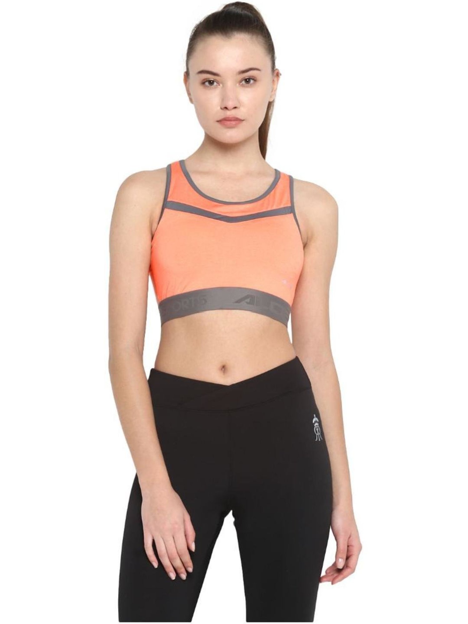 ALCIS Orange Non Wired Padded Sports Bra
