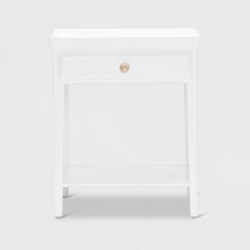 Hampton Side Table with Drawer White - Finch