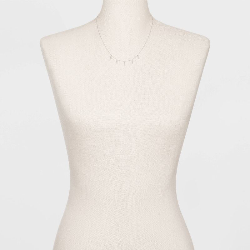 Sterling Silver Thin Dangle Bar Station Necklace - Universal Thread™ Silver