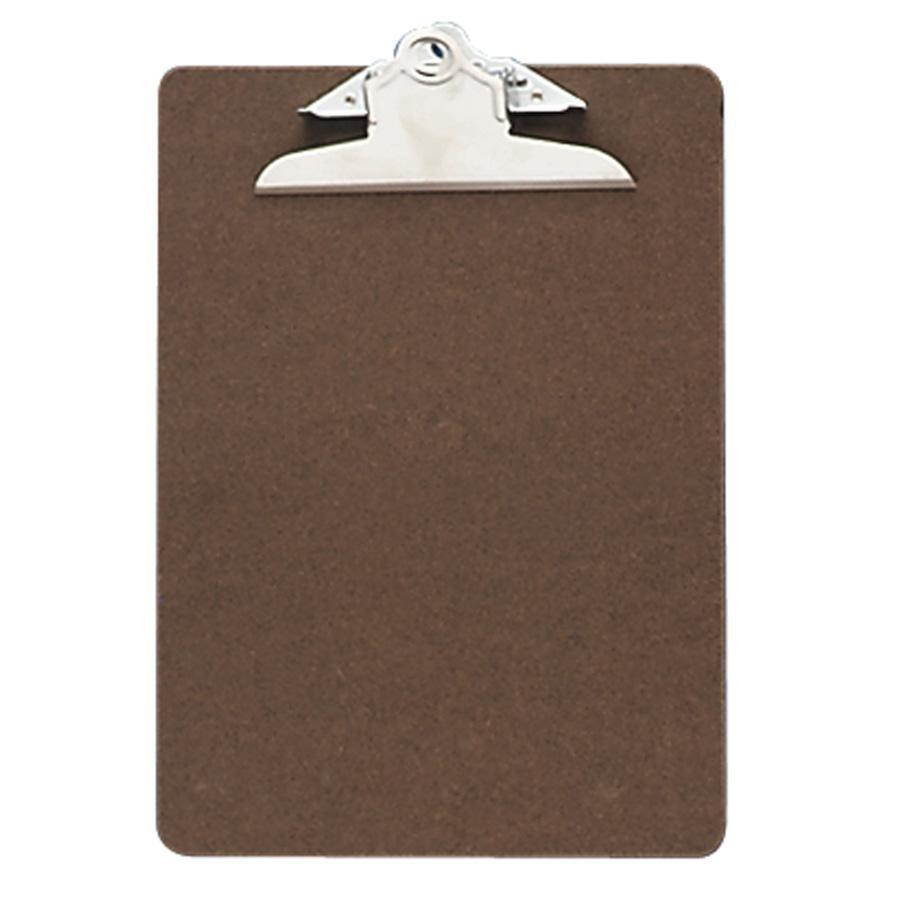Officemate Hardboard Clipboard 1" Paper Capacity 6"x9" Brown 83103