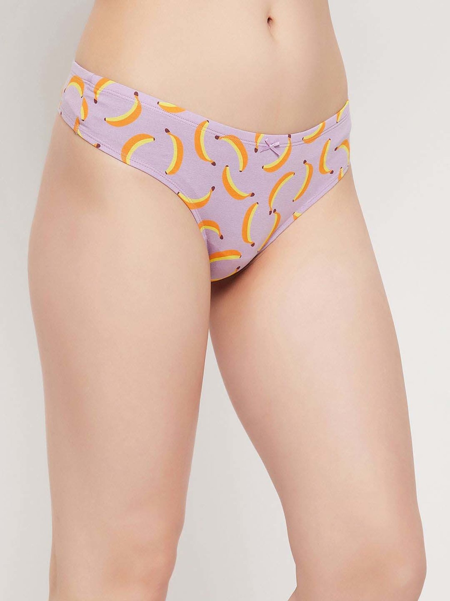 Clovia Purple & Pink Cotton Printed Hipster Panty - Pack Of 5