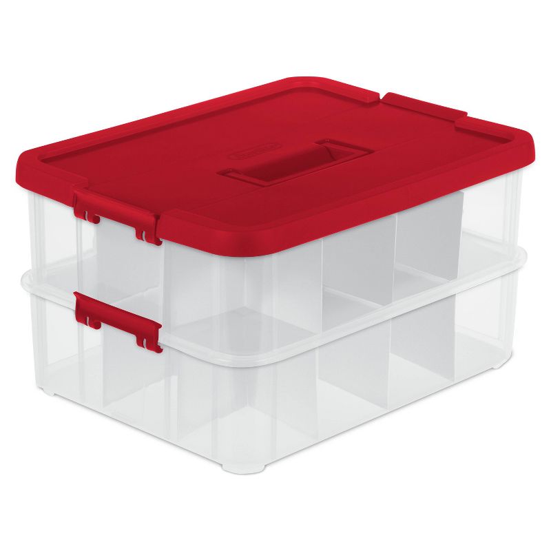 Sterilite 24ct Stack and Carry 2 Layer Ornament Box
