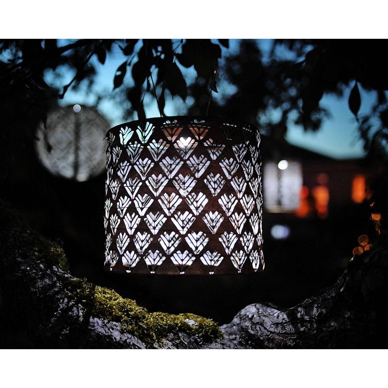 Allsop 8" x 6.5" Soji Stella Drum Solar Outdoor Lantern Copper