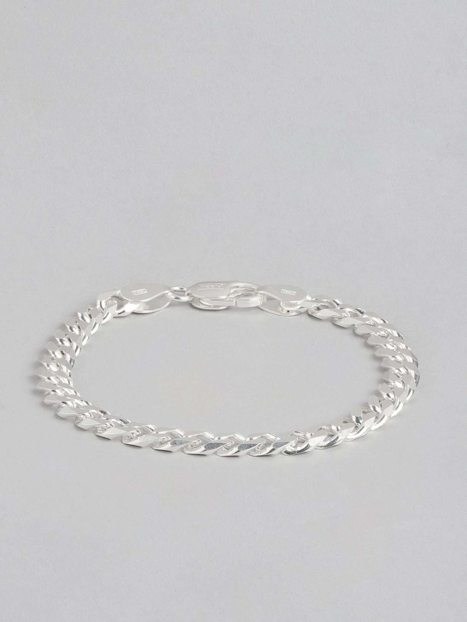 Zavya Classic Silver Elegance Men's 925 Sterling Silver Plated Bracelet