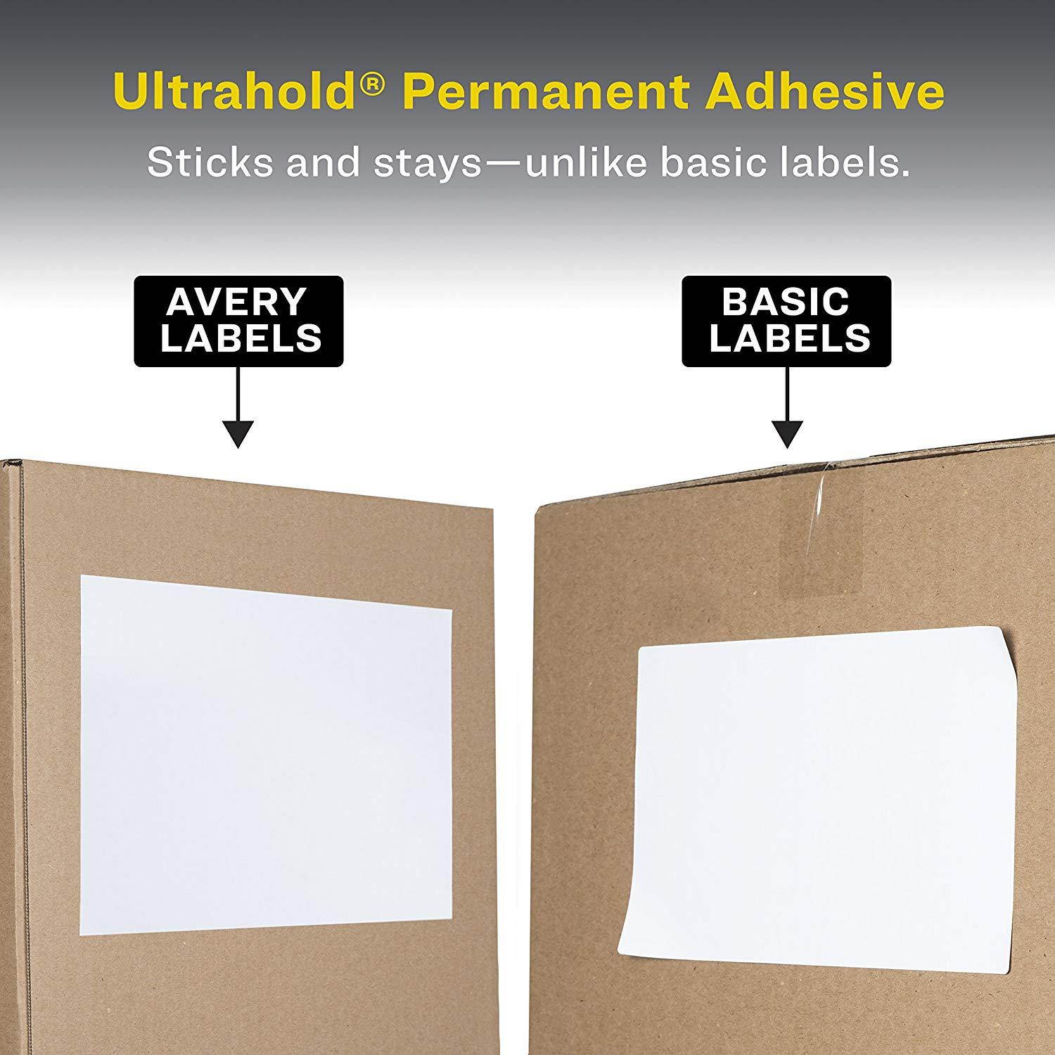 Avery Shipping Address Labels, Laser Printers, 1,000 Labels, 2x4 Labels, Permanent Adhesive, TrueBlock (5163)