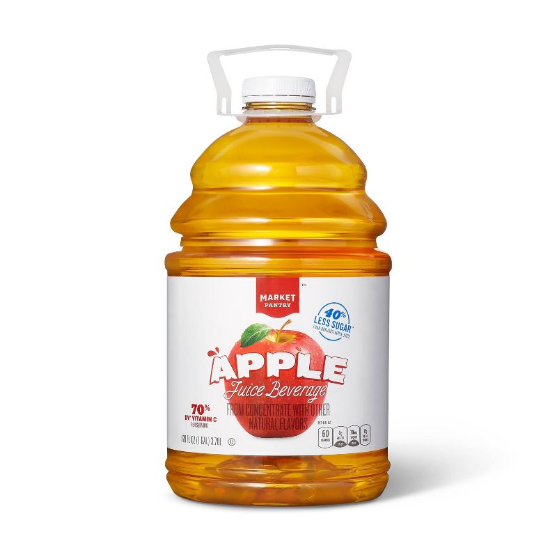 Reduced Sugar Apple Juice - 128 fl oz Bottle - Market Pantry™
