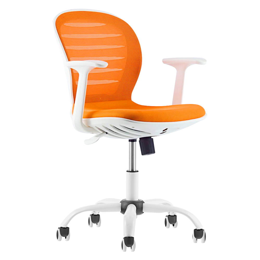 Multi Function Mid Back Mesh Adjustable Home Office Task Chair with Armrest (Orange)