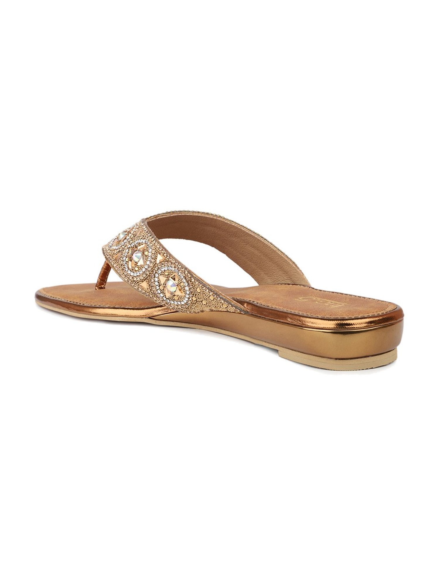 Inc.5 Women's Antique Gold Thong Sandals