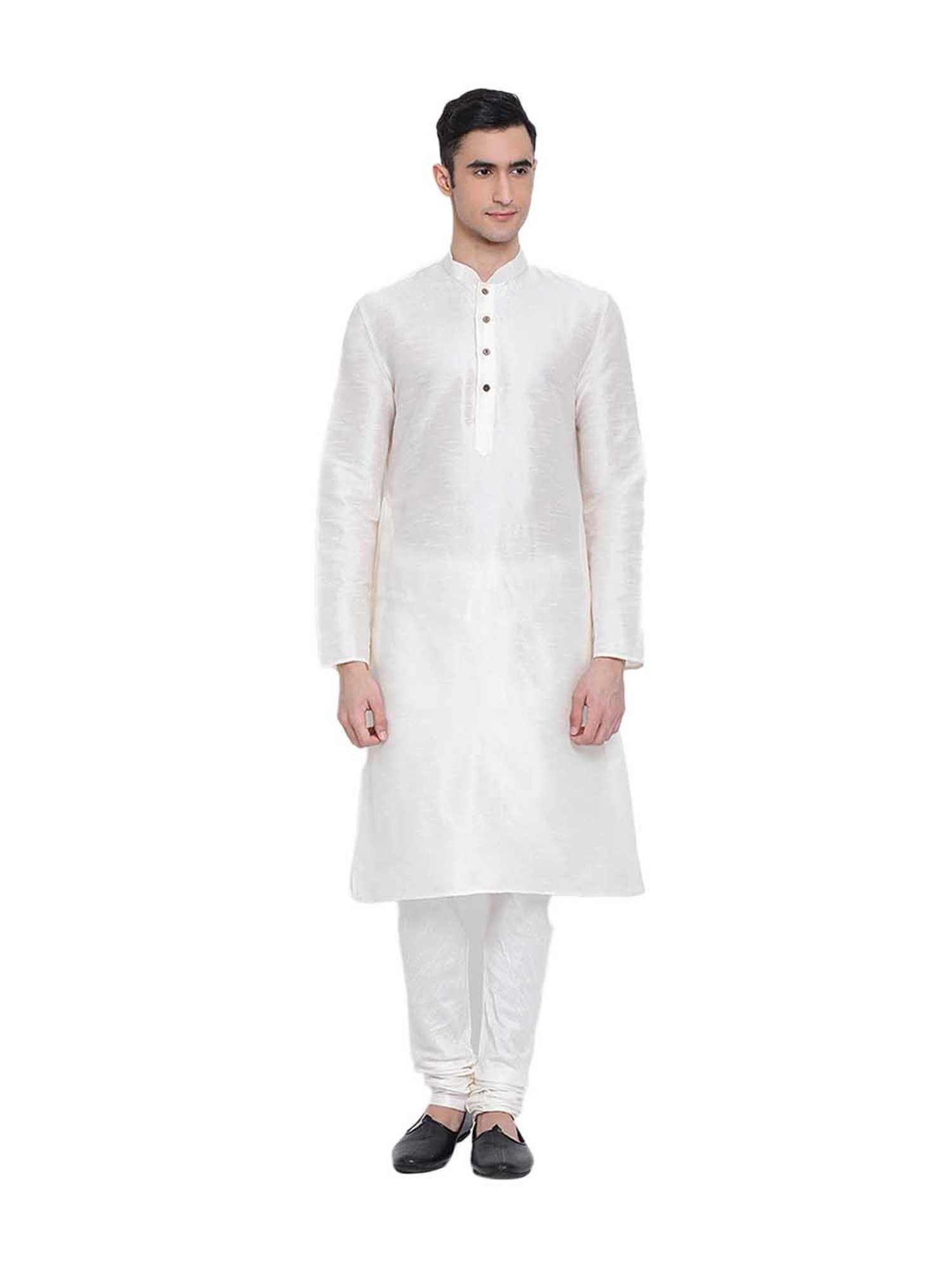 Sanwara Cream Solid Kurta & Pyjama Set