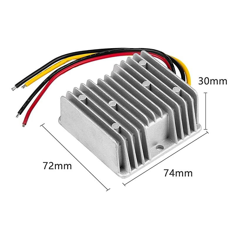 Voltage Reducer Converter 9V40V to 24V 6A 145W Automatic Step Down Up Voltage Regulator Power Converter Waterproof Module Transformer for Golf Cart Club Car
