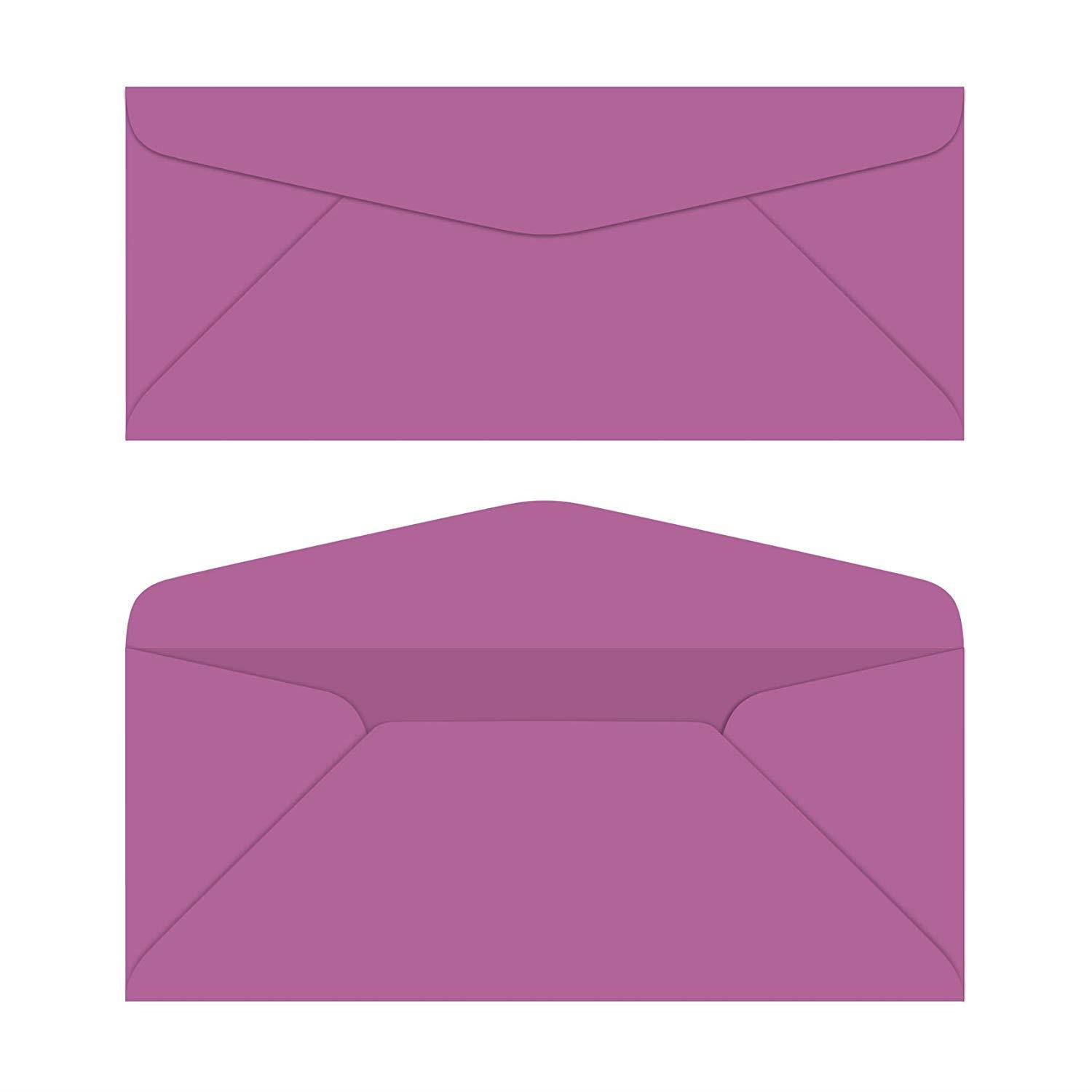 #10 Business Color Mailing Envelopes | 4 1/8 X 9 .5 inches | 24lb Bond Bright Color Paper (90 gsm) | 50 Envelopes Per Pack | Planetary Purple