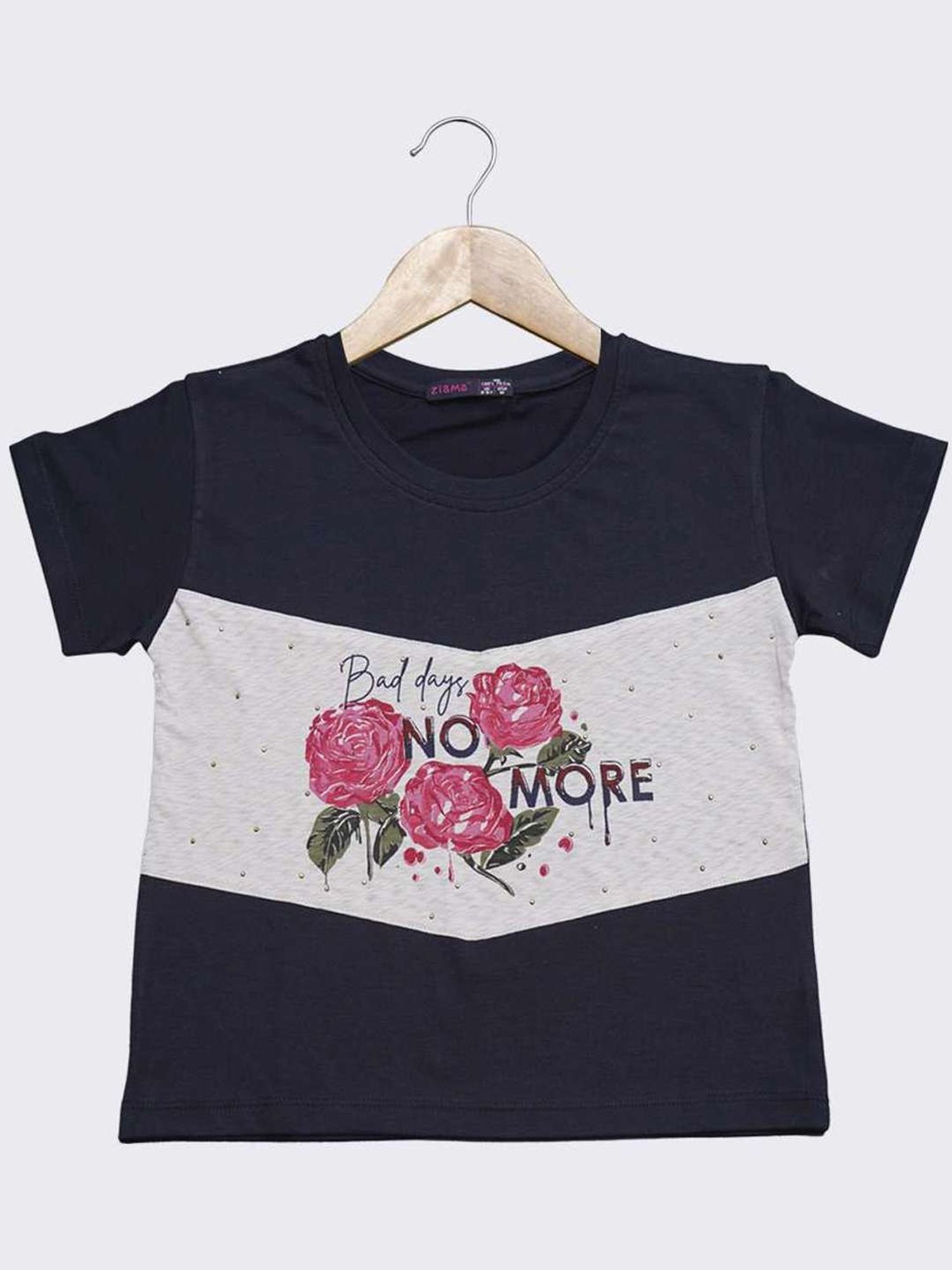 ZIAMA Kids Navy & White Floral Print Top