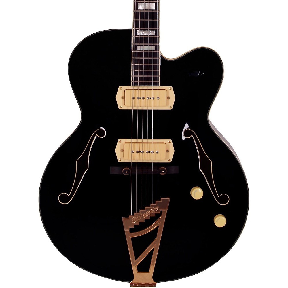 D'Angelico Excel Series 59 Hollowbody Electric Guitar with Stairstep Tailpiece Black