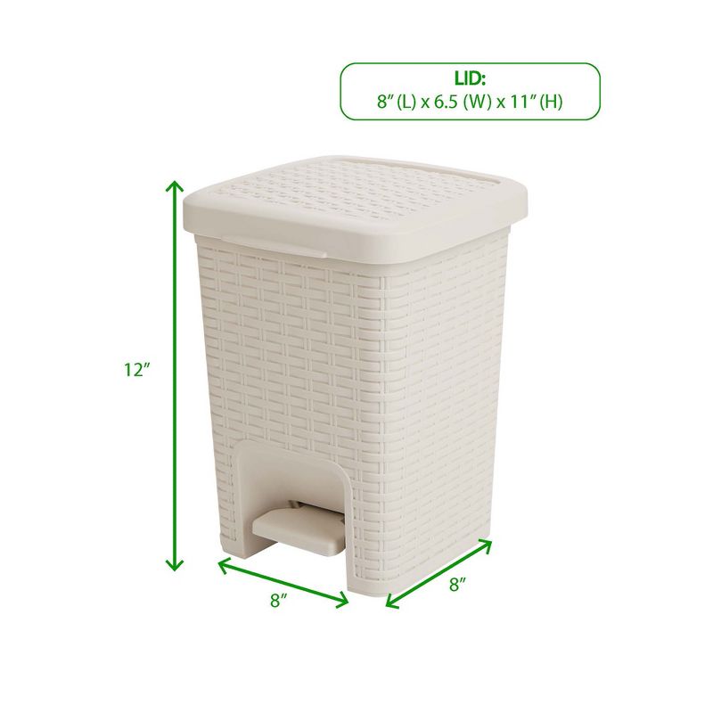 Mind Reader Step Trash Can, Ivory
