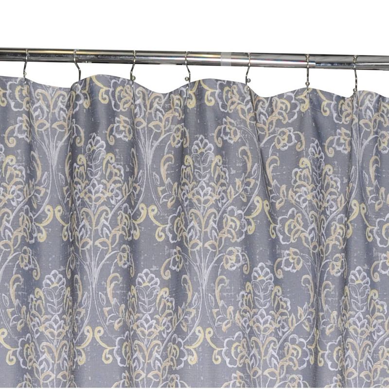Classic Elegance Shower Curtain Gray/Yellow - Moda at Home