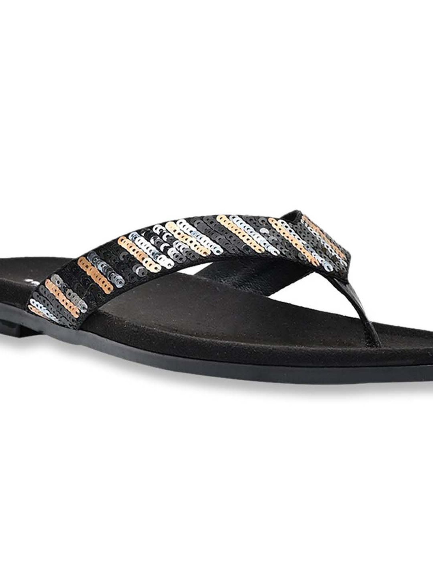 Jove Women's Black Thong Sandals