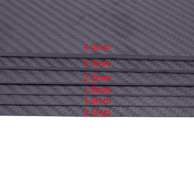 Carbon Fiber Plate Panel Sheets 200mm X 250mm X 2mm Thickness Pure Carbon Fiber Board