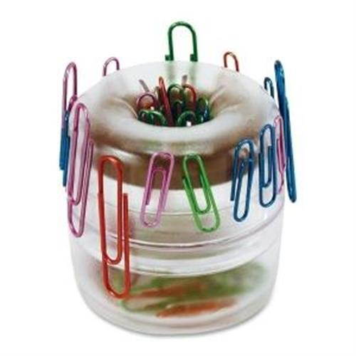 Officemate Paper Clip Dispenser, Clear, Plastic Frosted Clear  Plastic 93695