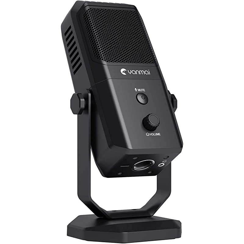 Microphone Condenser for Recording Streaming Podcasts on PC Mac Computer, Four Polar Patterns, Headphone Output, Volume & Mic Gain Control, Mute Button Plug & Play for Gaming YouTube Twitch